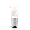 Pleaser - FLAMINGO808LG Sandale à bride à la cheville, Pole dance chaussures - Chaussures de pole dance - Couleur argent/Transparent Product image